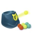 PALULU Automatic Ball Launcher for Dogs, 4 Range Mode, Including 6 2-inch Balls, Suitable for Small to Medium Sized Dogs (Blue)