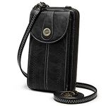 S-ZONE Women RFID Blocking Crossbody Cell Phone Purse Small Faux Leather Wallet Purse