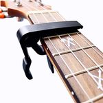 WINGO Pro Ukulele Capo for Soprano Contert Baritone, Black.