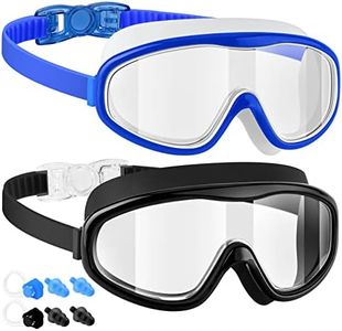 LOEO 2-Pack Swim Goggle, Wide Vision Swim Goggles for Adult Men Women Youth Teens, Over 15