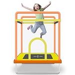 SKOK 45” Square Mini Trampoline for Toddlers, 3.75ft Rectangle Kids Trampoline with Enclosure Net for Safety, Small Indoor Trampolines with Heavy Duty Frame, Best Gifts for Children