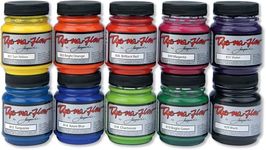 Jacquard Dye-Na-Flow Fabric Paint Set (10 Colors x 66.5ml) | Silk Painting, Saree Art, Tie-Dye | Highly Concentrated, Permanent & Washfast | For Silk, Cotton, Synthetic Fabrics & Wood