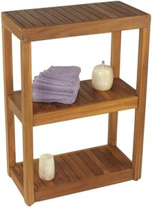 AquaTeak The Original Sula Rectangle Three Tier Teak Bath Stand