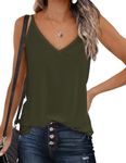 Zeagoo Womens V Neck Camisole Tank Top Strap Sleeveless T Shirt Casual Loose Vest Blouse