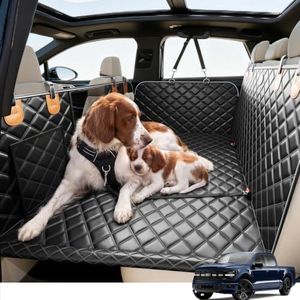 PetDance Truck Back Seat Extender for Dogs,【Hard Bottom But Soft Touch】 Dual Locked Edge Car Seat Cover for Backseat,【600LB】 100% Waterproof Anti-Scratch for Full Size SUV/Truck/MPV - (XL,Brown)