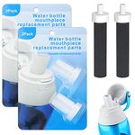 Asaisimg 4 Pcs Bite Valve Replacement for Brita Water Bottle, Silicone Mouthpieces Replacement Compatible with Brita Water Bottle with 2 Pcs Brita Filter Water Bottle Replacement