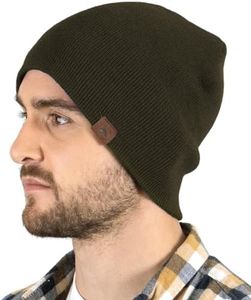 Tough Headwear Bonnet Toutes Tailles - Bonnet Stylé pour Femme et Homme - Maintien de la Chaleur en Hiver - Style Décontracté - Doux pour la Peau - Taille Adulte - Vert Armée