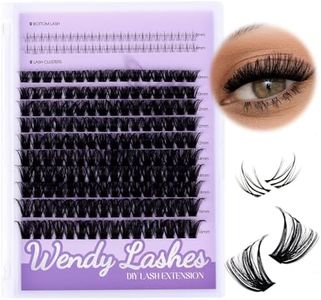 WENDY Lashes Clusters Multi-Type DIY Eyelash Extension - Lash Clusters D Curl 100D & Bottom Lashes, Black Cluster Eyelash Extensions Wispy Soft Individual Lashes Suitable for Beginners, 10-16 MM