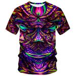 Hisayhe Trippy Psychedelic T-Shirt Men's 3D Cool Graphic Short Sleeve Tees Top, Multicolor1, Large