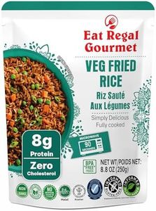 Eat Regal Ready to Eat Veg Fried Rice, 1.5 Minutes Microwave Rice, Zero Cholesterol, Savory Vegetable Flavor, Non-GMO Ingredients, Gluten-Free, Halal & Kosher, BPA-Free Pouch, 8.8 oz Pack of 12