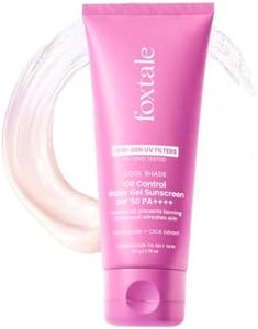 Foxtale Ice-Burst Gel Sunscreen SPF 50 PA++++ for Oily Skin, In-Vivo Tested & 100% New-Gen UV Filters | Prevents Tan, Controls oil, & Mattefies | Lightweight, Non-Greasy, No White Cast | For Men & Women | 50ml