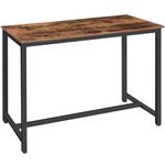 HOOBRO Bar Table, 120 cm Rectangular Pub Table, Dining Table for Living Room, Dining Room, Kitchen, Adjustable Feet, Sturdy Metal Frame, Industrial Design, Easy Assembly, Rustic Brown BF50BT01