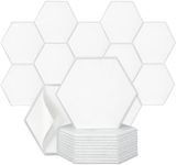 12 Pack Hexagon Acoustic Panels 14.17"X12.4"X0.35" Self-Adhesive High Density Sound Absorbing Panels Sound For Wall Panels In Home Office Reccording Room Studio（White）
