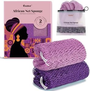 CORATED African Net Sponge Authentic, Shower Loofah Exfoliating Bath Sponge, Body Scrubber for Women and Men Daily Use Body Care, Travel Portable Bath Accessories Spa Gifts