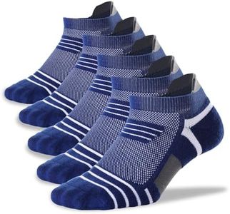 Copper Cushioned Athletic Ankle Socks, Low Cut Training Socks, Odor Free, Moisture Wicking, Arch Compression (5 Pairs)