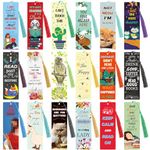 Fuyoooo 36 Sets Funny Bookmarks with Tassel Fun Bookmarks for Adults Can't Touch This Book Marks for Reading Bookworm Bookish Nerd Gifts for Female Friends Women Book Lovers Reading Present