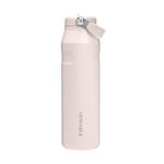 Stanley 1913 Flip Straw Sports Water Bottle with Straw 1.06L - 15 Hours Cold - 4 Days Iced - Stainless Steel - BPA Free - Leak Resistant - Fits in Cup Holder - Dishwasher Safe - Rose Quartz