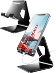 Cell Phone Stand 2 Pack, Phone Dock, Cradle, Holder, Aluminum Desktop Cellphone Stand with Cable Collective for Office Desk, Bedside Table Compatible with iPhone 14 13 Pro Max-Black