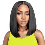 Tunfine Wear and Go Glueless Bob Wig Human Hair for Women, Upgrade 5x6 Pre-Cut Lace Pre Plucked Hairline with Bleached Knots for Beginners, 180 Density Human Hair Short Black Bob Wigs 14inch