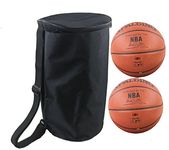 Professional 2 Basketballs/Volleyballs/Footballs Equipment Bags Waterproof Oxford Sports Duffel Bags Lightweight Portable Gym Tote Ball Storage Bag Organizer Backpack Carrier Holder (Black)