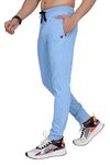 RynoGear Regular Fit Super Stretchable Track Pant for Men Light Blue