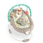 Bright Starts Disney Baby Winnie the Pooh Baby Bouncer Soothing Vibrations Deluxe Infant Seat - Faux Suede, Music, Removable -Toy Bar, 0-6 Months 6-20 lbs (Dots & Hunny Pots)