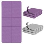 Proberos® Portable Folding Yoga Mat 2PC with Carry Bag, TPE, Anti-Slip, 5MM Thick, 72x24 Inches, Comfortable Eco-Friendly Mats for Yoga, Pilates, Fitness, Men & Women, Home, Gym, Travel