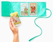 Witchy Cauldron Tarot Wrap, Bag, Pouch, Satin Tarot Storage and Cloth, Tarot Deck Storage Holder, Tarot Spread Pattern - Light Green