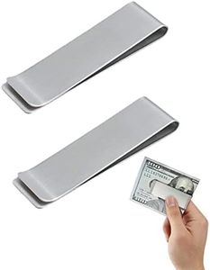 Clyhon 2 Unids Delgado Clip de Dinero de Metal Hombres Clip de Dinero Billetera para Bill Clips Tarjetas Titular de Dinero Importante Documento Pluma Fija Mejor Regalo （Plata）