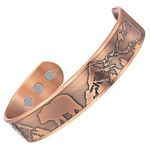 Mens Copper Bracelet Bangle Bear Wildife Design Pure Copper Magnetic Bracelet, 8 inches, Copper, no gemstone