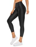 CRZ YOGA Butterluxe High Waisted Capris Workout Leggings for Women 23 Inches - Lounge Leggings Buttery Soft Yoga Pants Black Classic Medium