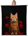 Orange Cat Fleece Blankets for Kids