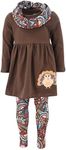 Unique Baby Girls 3 Piece Legging Set Thanksgiving Outfit for Girl Toddler and Big Kids (4Y, Ethnic Abstract)