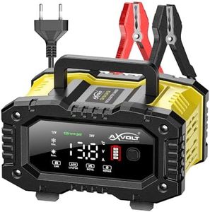 AXVOLT Car Battery Charger,10A 12V/24V Auto Battery Charger Automotive, Smart Large Display Screen, Battery Maintainer for Truck Motorcycle AGM Lawn Mower Boat Lead Acid Battery