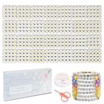 FZIIVQO 1450 Pieces Letter Beads Kit, 4x7 mm Gold Acrylic Alphabet Beads Letter Beads For Jewelry Making Number Beads Heart Beads Friendship Bracelet Beads Making