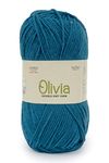 GANGA Acrylic Olivia Hand Knitting And Crochet Yarn (Aegean Blue) (100Gms)