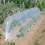 KLS Mini Tunnel Greenhouse Kit Hoop House Grow Tunnel Set, Updated Small Greenhouse Kits to Build Includes Garden Hoops for Raised Beds, Garden Bed Cover, Landscape Staples Gloves (Tunnel Style)