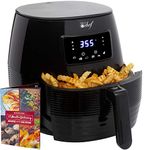 Deco Chef 5.8QT (19.3 Cup) Digital Electric Air Fryer with Accessories and Cookbook- Air Frying, Roasting, Baking, Crisping, and Reheating for Healthier and Faster Cooking (Black)