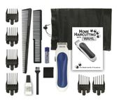 WAHL 93071101 Cordless Mini Pro 14-Piece Touch-Up and Trim Haircutting Kit, White/Blue