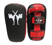 LEW Muay Thai | MMA/Kickboxing/Boxing | Training Synthetic Leather Straight Red/Black Single Piece Focus Pads