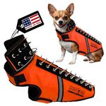 CoyoteVest SpikeVest Dog Harness Vest, Reflective Dog Accessories with Spikes to Shield Your Pet from Raptor and Animal Attacks, Velcro Tabs for Fast Wearing and Removal (Small, Fluorescent Orange)