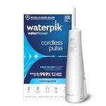 Waterpik Cordless Pulse Rechargeable Portable Water Flosser for Teeth, Gums, Braces Care and Travel with 2 Flossing Tips, Waterproof, ADA Accepted, WF-20 White