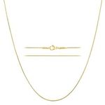 KISPER 24k Gold Snake Chain Necklace – Thin, Dainty, Gold Plated Stainless Steel Jewelry for Women & Men with Lobster Clasp, 30"