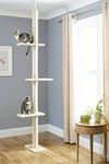 CA&T Luxury Floor to Ceiling Cat Tree | Height Adjustable Cat Climbing Tower with Scratch Post | Cat Towers for Indoor Cats with Multiple Levels & Scratching Posts