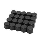 uxcell 20pcs Black 17mm Car Wheel Nut Lug Hub Covers Bolt Cap Dust Cover Cap Protector Silicone Universal Replacement