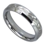 5.5MM Tungsten Carbide Hand Carved Greek Tribal Pattern Wedding Band Ring, Size T 1/2