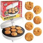 Mini Emojis Waffle Maker - Create 7 Adorable Emoji Waffles or Pancakes with Electric Non Stick Waffler Iron - Featuring a Kiss Face, Heart Eyes, Smile Expressions & More - Fun for Kids