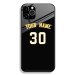 PRUIE Custom Basketball Jersey Phone Case for Sports, Personalized Your Name and Number on a Tempered Glass Case, Compatible iPhone 13 11 12 Pro Max X XR Xs Max