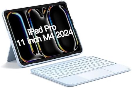 Inateck iPad Pro 11 inch M4 2024 Case with Keyboard,Ultralight iPad Keyboard Case for iPad Pro 11 inch M4 2024,Detachable Keyboard with Touchpad, KB04122-11 Blue