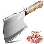 BLADESMITH Meat Cleaver Butcher Axe Bone Chopper Heavy Duty - 6.3'' Bone Cutting Knife Bone Breaker, Stainless Steel Thicken Blade & Pear Wood Handle, for Kitchen/Slaughterhouse Looks Manly,2023 Gifts